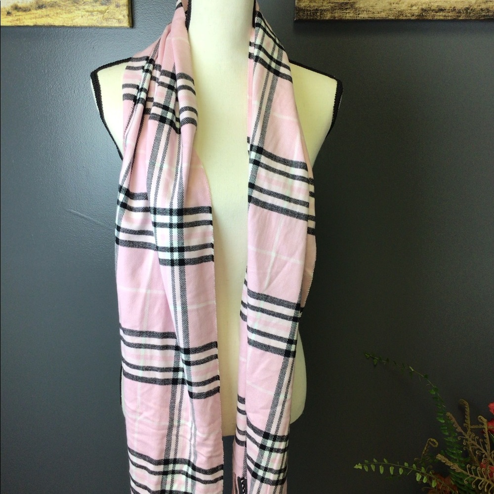 Pink Plaid Scarf - Picture 1 of 3